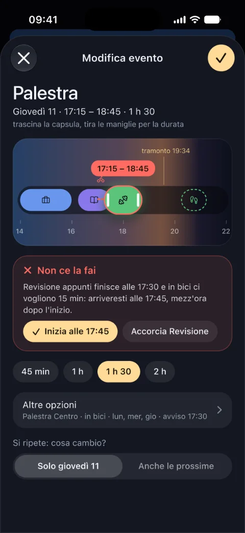 Modifica sul nastro: l’impegno trascinato non ci sta, DayBow spiega perché e propone di iniziare alle 17:45.